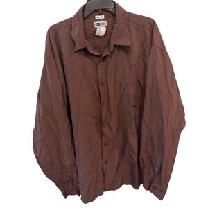 UNTIED Sueded Red Collar Button Down Long Sleeve Shirt Size Men’s 3XL Casual